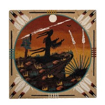 Vintage Navajo Sand Art Painting Yazzie Native American Southwest Decor ... - $28.00