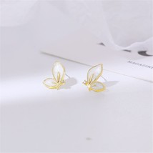 Cubic Zirconia &amp; 18K Gold-Plated Butterfly Stud Earrings - £10.44 GBP