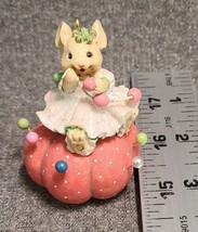 Tiny Talk Style Mouse Figurine Collectible Sewing Pin Cushion  - $15.19