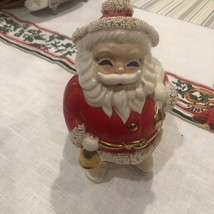 VTG 1950&#39;s SANTA CLAUS Japan Mustache Ceramic BLUE EYES Spaghetti Trim C... - $32.52 CAD