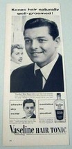 1953 Print Ad Vaseline Hair Tonic Lady Admires Handsome Man  - £9.44 GBP