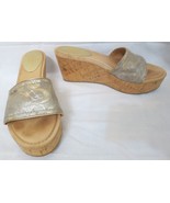 Coach mules Signature Metallic platform cork wedge sandal shoes &quot;Joanne&quot;... - £23.95 GBP
