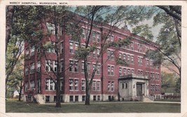 Muskegon MI Michigan Mercy Hospital Exterior Street View 1930 Postcard E03 - £7.83 GBP