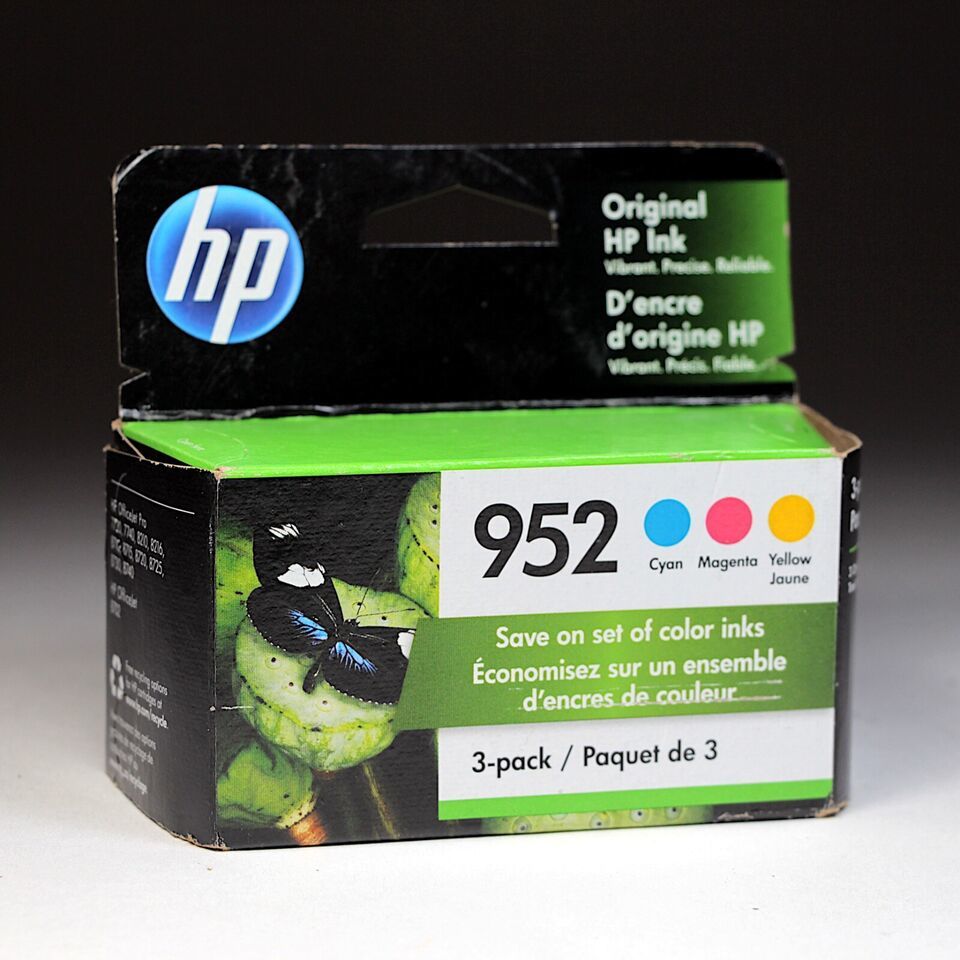 Genuine Original HP Ink 952 Cyan Magenta Yellow 3-Pack for OfficeJet - 8/2022 - £29.78 GBP