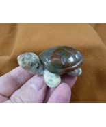 Y-TUR-LAT-737 brown + green serpentine TURTLE tortoise 2 piece gemstone ... - €21,62 EUR