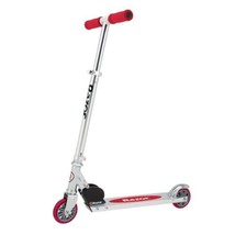 Razor Kick Scooter Chrome/Red Aluminum Adjustable Handle Foldable New - £23.56 GBP