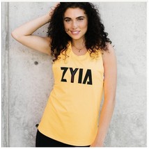 Zyia Active Sz XXL Bengal Tank Y Mesh Letter Sleeveless Yellow Orange Sp... - £18.02 GBP