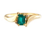 Emerald Women&#39;s Fashion Ring 14kt Yellow Gold 371545 - £159.93 GBP
