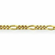 14 k Solid Real Gold 1.3 mm Figaro Kid Children Chain Necklace - 13&quot;-15&quot; Adjust - £132.87 GBP