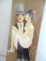 Wood Wall Hanging of 12.5&quot; Jointed Man Carrying Woman Art Deco - £27.97 GBP