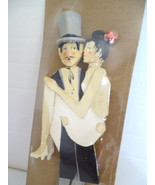 Wood Wall Hanging of 12.5&quot; Jointed Man Carrying Woman Art Deco - £27.41 GBP