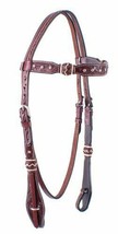 Western Saddle Horse Leather Browband Bridle Headstall w/ Quick Change B... - $48.80