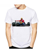 Formula 1 Nigel Mansell driving Ayrton Senna 1991 white T-Shirt - $24.20 CAD+