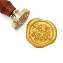 Wax Seal Stamp, Brass Seal With Wooden Handle, Thank You - £15.66 GBP