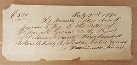 1860 Antique Bank Delaware County Handwritten Promisory Note Washington Gesner - £36.90 GBP