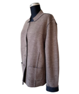Eileen Fisher Brown Merino Wool Double Knit Felt Collar Shaped Jacket - ... - $1,265.17 MXN
