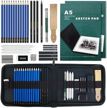 Lucycaz Drawing Set Sketch Kit With Sketching, Graphite And Charcoal Pencils, - $35.99