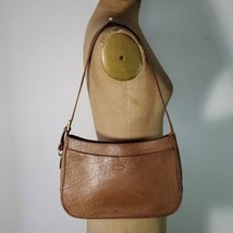 Pacco Shoulder Bag Australian Kangaroo Leather Brass Zipper Brown Strap ... - £45.49 GBP