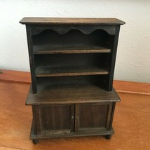 Vintage Hand Made Dollhouse Miniature Wood Wooden Hutch with opening Doors –  - £22.46 GBP