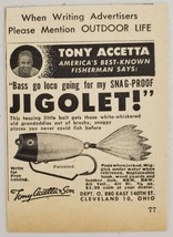 1947 Print Ad Tony Accetta Jigolet Fishing Lures for Bass Cleveland,Ohio - $8.98