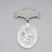 Christian Mothers Brooch Religious Medallion Pendant St. Joseph - $24.74