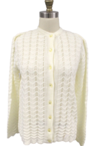 60s Petronelli NWT Chevron Cardigan Sweater Secretary Retro Knit 38 NOS - $43.56