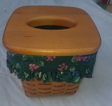 1997 LONGABERGER Classic Tall Tissue Box with Lid and Liner - £52.47 GBP