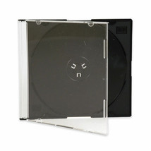 25 Slim 5.2 mm Jewel Case Black Single CD DVD Disc Storage Box - £20.44 GBP