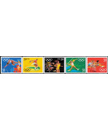1991 29c XXV Summer Olympics, Barcelona, Strip of 5 Scott 2553-2557 Mint F/VF NH - $2.68