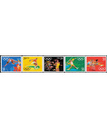 1991 29c XXV Summer Olympics, Barcelona, Strip of 5 Scott 2553-2557 Mint... - $3.65 CAD