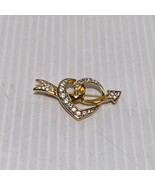 Swarovski Swan Mark Heart Arrow Swirl Ribbon Brooch Pin Clear Rhinestone  - €21,38 EUR