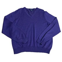 Brooks Brothers Men&#39;s Wool/Nylon Stretch V-Neck Pullover Sweater Purple ... - $23.96