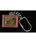 MARTHA&#39;S VINEYARD MASSACHUSETTS KEYCHAIN KEYRING METAL &amp; ENAMEL SPINNER NEW - $14.95
