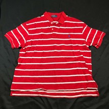 Polo Ralph Lauren Polo Shirt Mens 1X Big Red White Striped Cotton Short Sleeve - £20.80 GBP