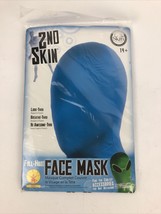 2nd Skin Full Hood Costume Face Mask Adult Blue * Look Through Breath Through - £10.26 GBP