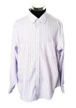 Croft and Barrow  Dress Shirt Men&#39;s Size 18 Multicolor Striped Button Front LS - £15.64 GBP