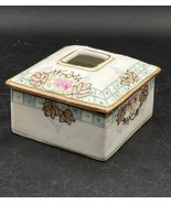 Porcelain Hand Painted Moriage Floral Nippon Hair Receiver Antique - $29.69