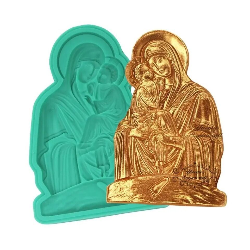 Virgin Mary Statue Mother Baby Silicone Fondant Molds Cake Decorating Ch... - $11.87