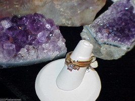 14k .26ct Diamond Baguette Enhancer &amp; Princess Solitaire Ring Sz 5.75 New w/Tag - £428.87 GBP