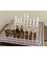 Handmade, Chess Board, Real Camel Bones &amp; Chess set, Inlaid mother of Pe... - $995.00