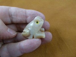 (y-fro-52) gray baby FROG stone gemstone figurine SOAPSTONE love little ... - $8.59