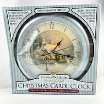 Vntg 1993 Thomas Kinkade Christmas Carols Clock Winter Scene Plays 12 So... - $19.79