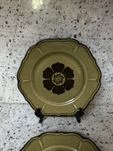 Metlox LaManca Poppytrail green SALAD Plates 3pc Hand painted Nice Mint - $36.35