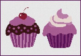 Pepita Needlepoint Canvas: Purple Cupcakes, 10&quot; x 7&quot; - $50.00+