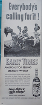 Early Times Straight Whisky Magazine Print Advertisement 1950s - $3.99