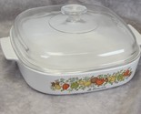 Corning Ware Spice of Life A-10-B Casserole Dish with Pyrex Lid 10x10x2&quot; - £28.97 GBP