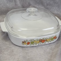 Corning Ware Spice of Life A-10-B Casserole Dish with Pyrex Lid 10x10x2&quot; - £28.88 GBP