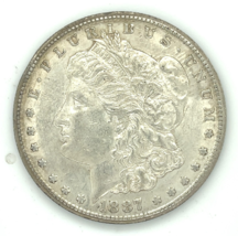 1887-S $1 Silver Morgan Dollar in AU Condition, Excellent Eye Appeal, Lu... - $98.99