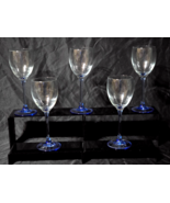 CRISTAL D&#39;ARQUES 7.75&quot; Wine Stem AZUR Blue Stem 6 Ounce Blown Glass  - S... - $58.36 CAD