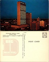 Texas(TX) Dallas Downtown Southland Life Center at Night Vintage Postcard - £7.39 GBP